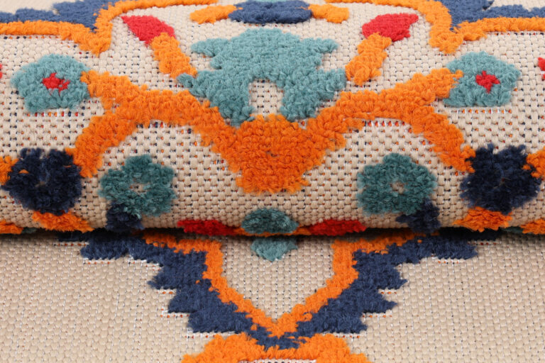 Tappeto Esterno Patio Multicolore Rosone