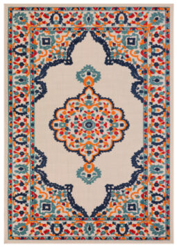 Tappeto Esterno Patio Multicolore Rosone