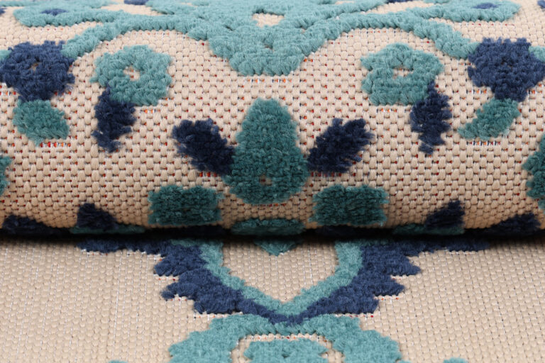 Tappeto Esterno Patio Blu Rosone