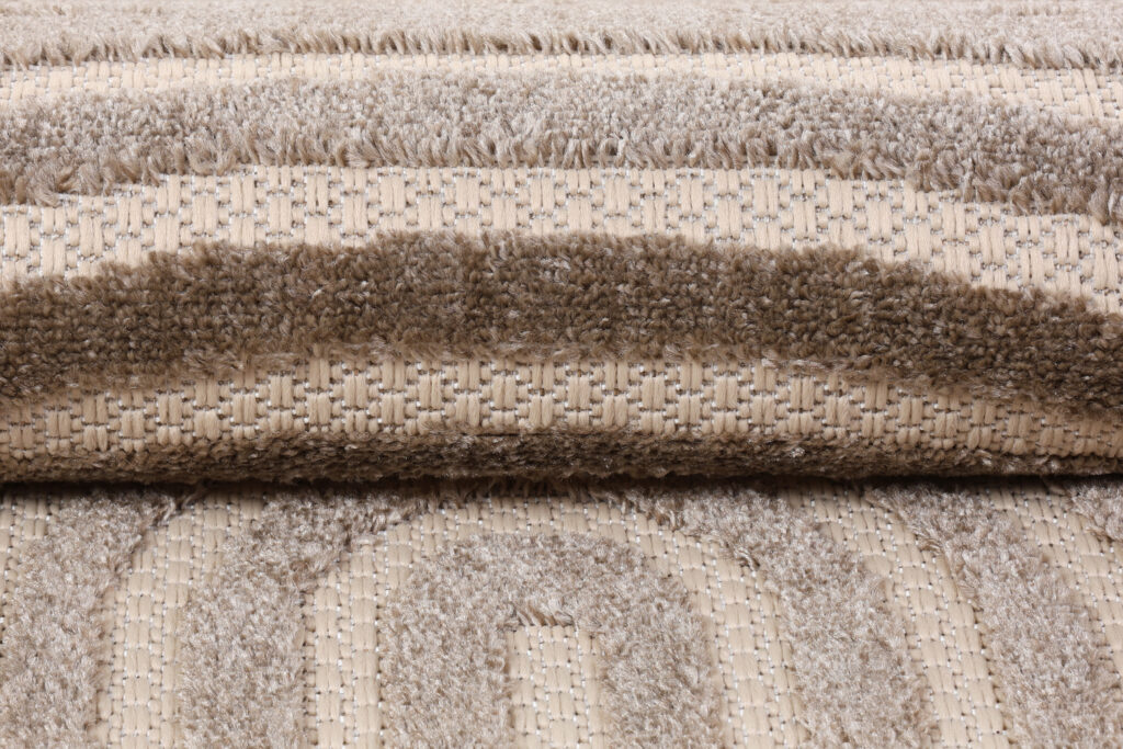 Tappeto Esterno Patio Beige Crema Linee