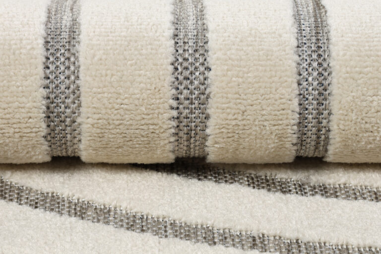 Tappeto Esterno Patio Crema Grigio Linee