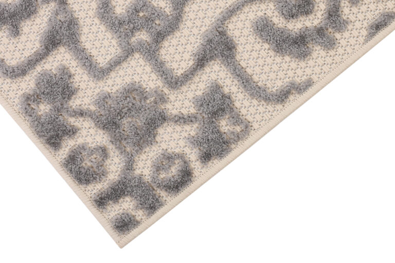 Tappeto Esterno Patio Crema Grigio Ornamenti