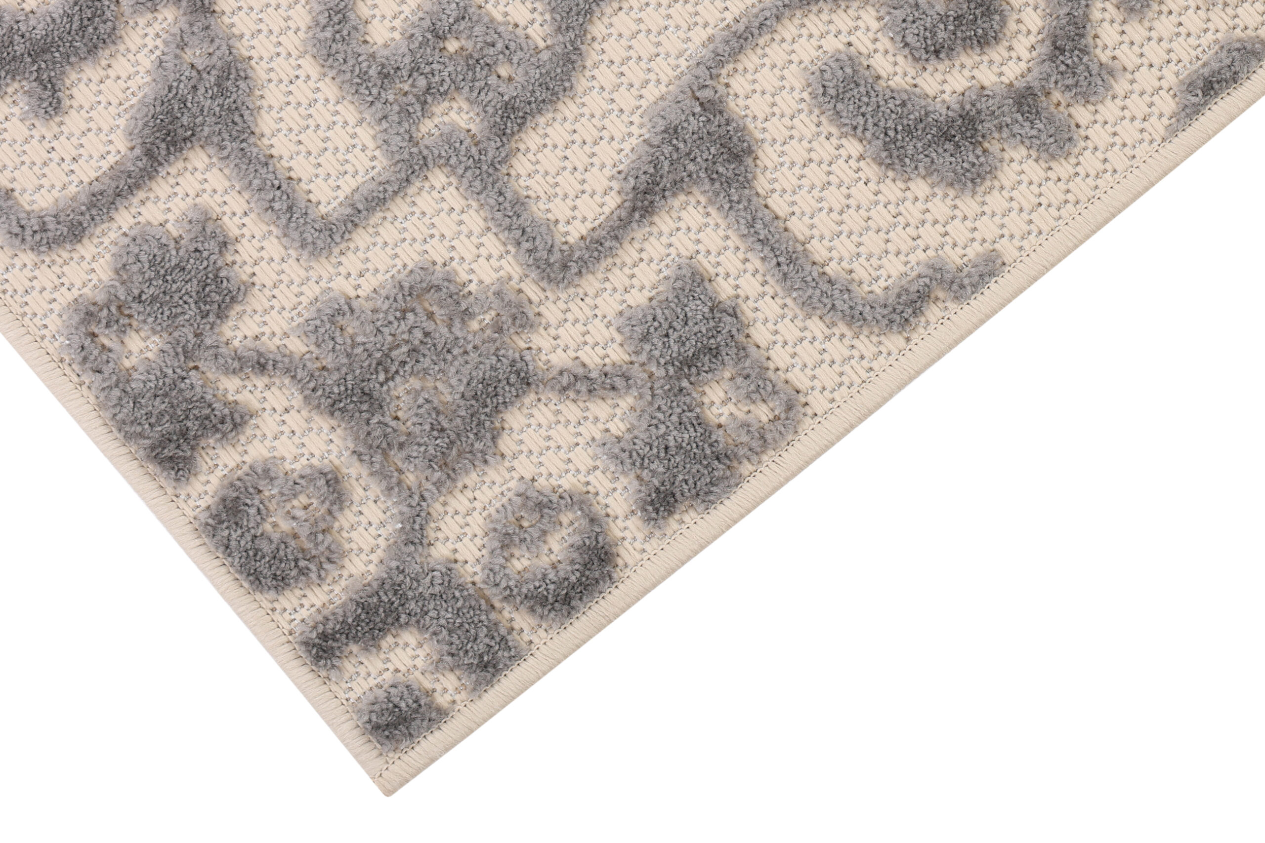 Tappeto Esterno Patio Crema Grigio Ornamenti