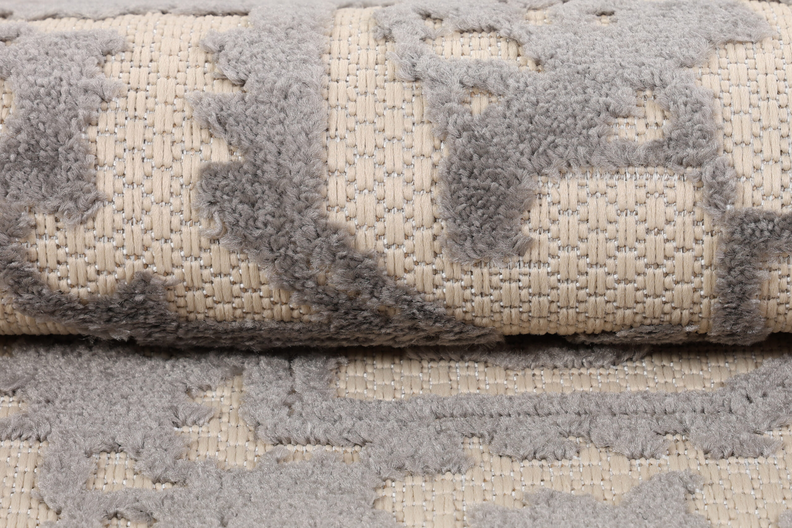 Tappeto Esterno Patio Crema Grigio Ornamenti