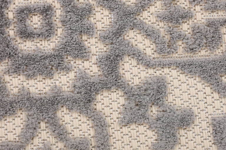 Tappeto Esterno Patio Crema Grigio Ornamenti