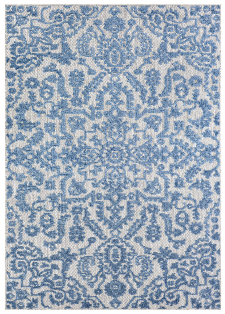 Tappeto Esterno Patio Blu Ornamenti