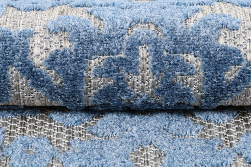 Tappeto Esterno Patio Blu Ornamenti