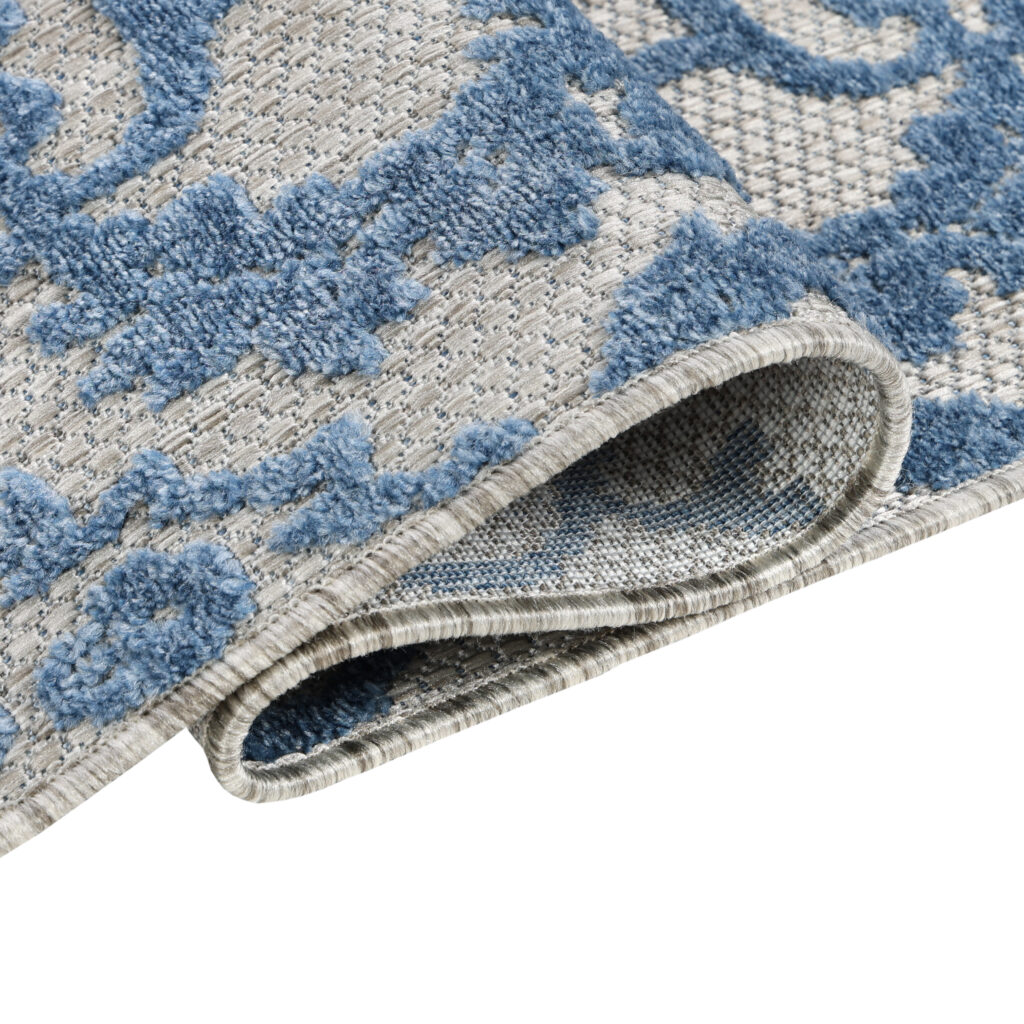 Tappeto Esterno Patio Blu Ornamenti