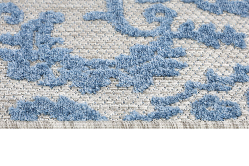 Tappeto Esterno Patio Blu Ornamenti