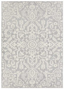 Tappeto Esterno Patio Grigio Crema Ornamenti