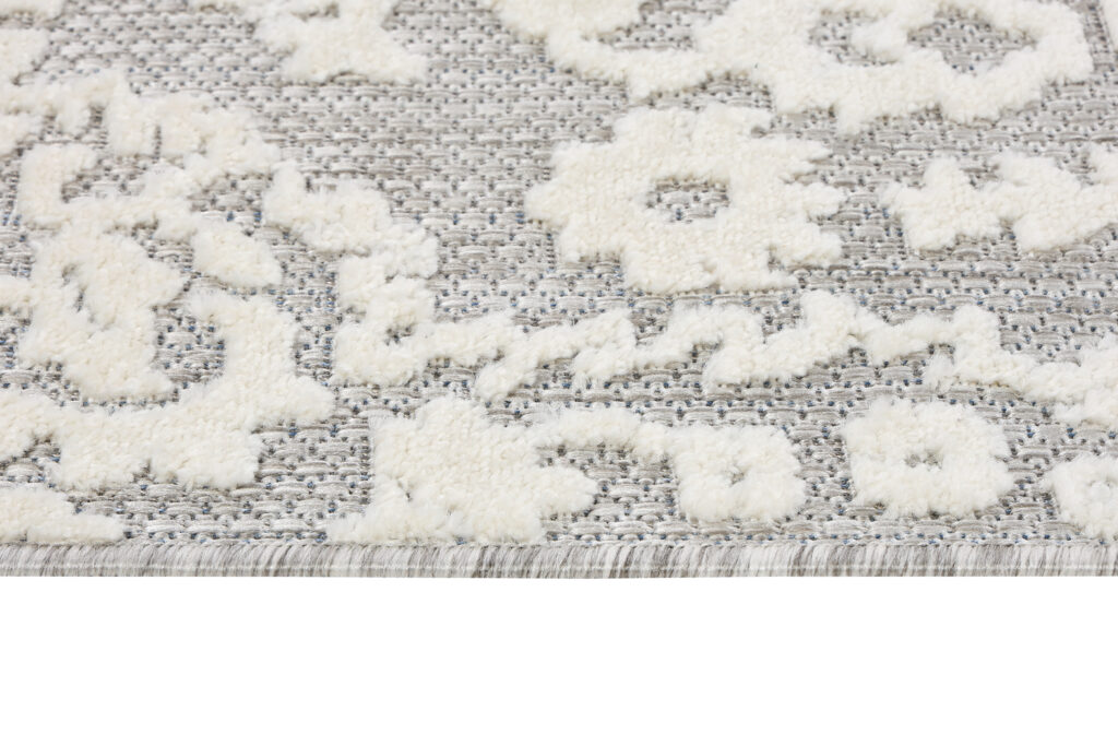 Tappeto Esterno Patio Grigio Crema Ornamenti