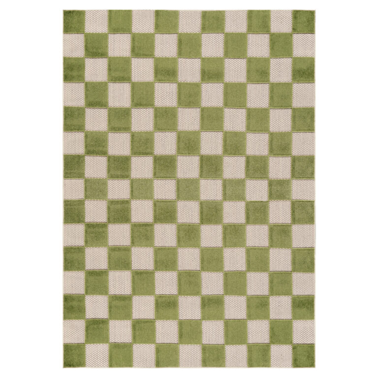 Tappeto Esterno Checker Crema Verde