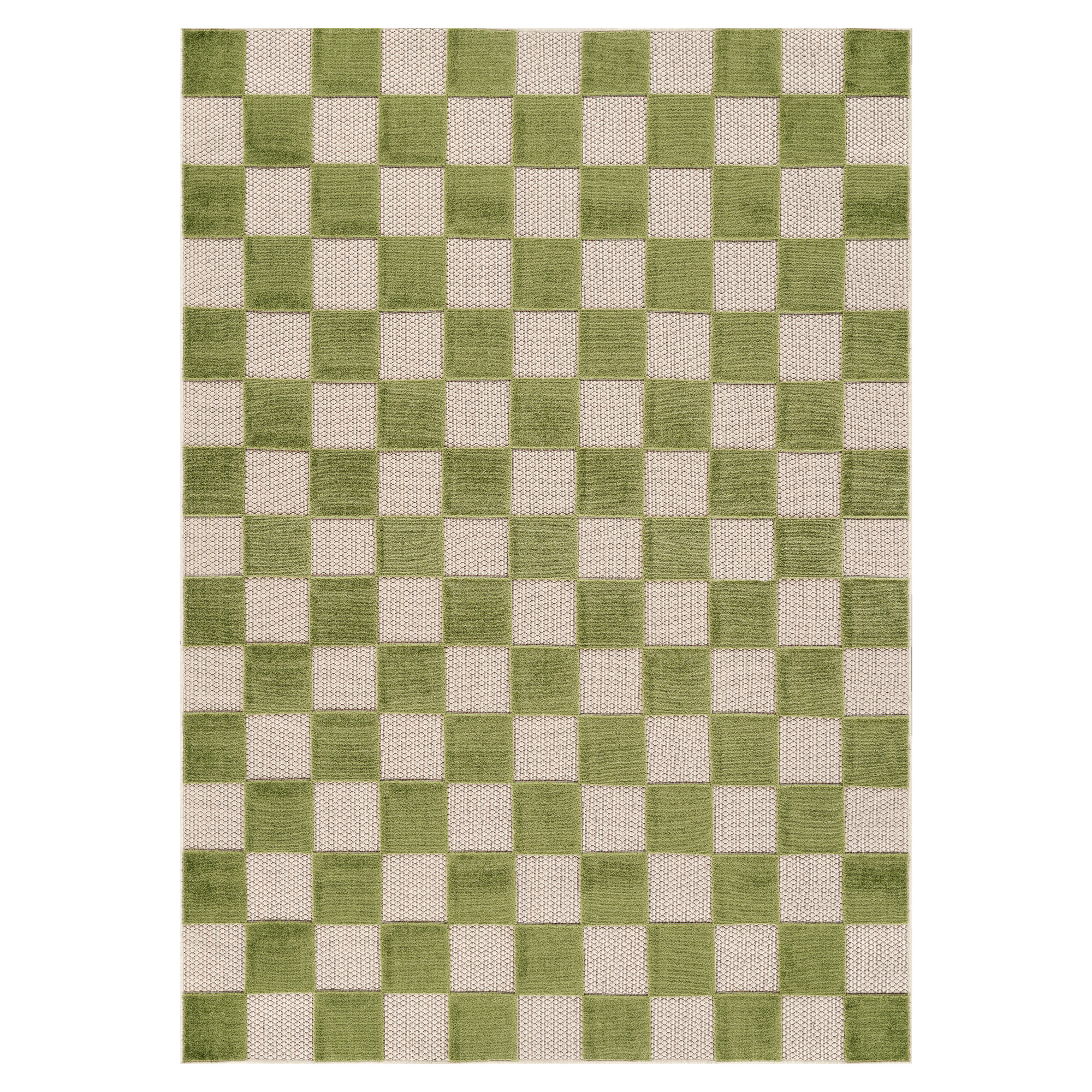 Tappeto Esterno Checker Crema Verde