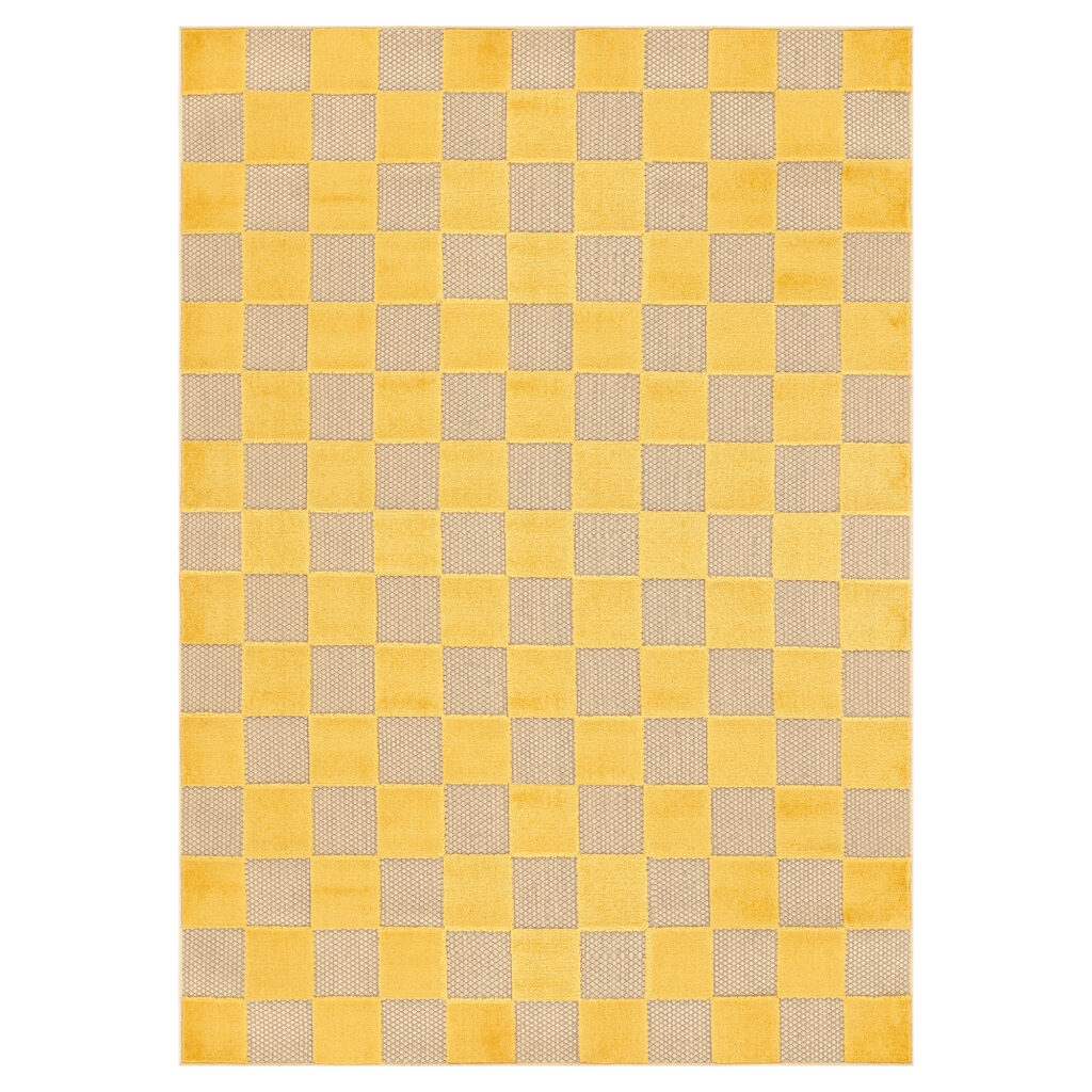 Tappeto Esterno Checker Crema Giallo