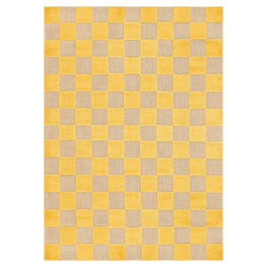 Tappeto Esterno Checker Crema Giallo