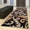 Passatoia Dream Bordeaux Crema Ornamenti Foglie