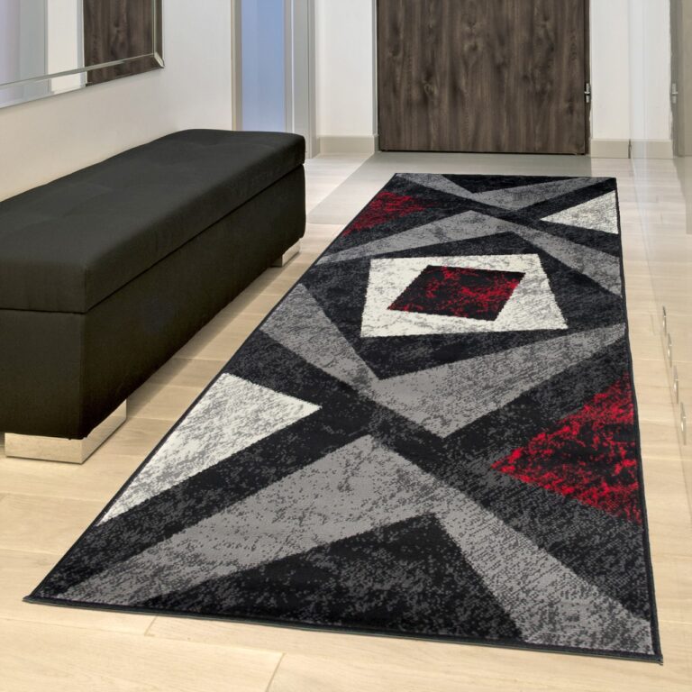 Passatoia Dream Geometrico Grigio Rosso Quadrati