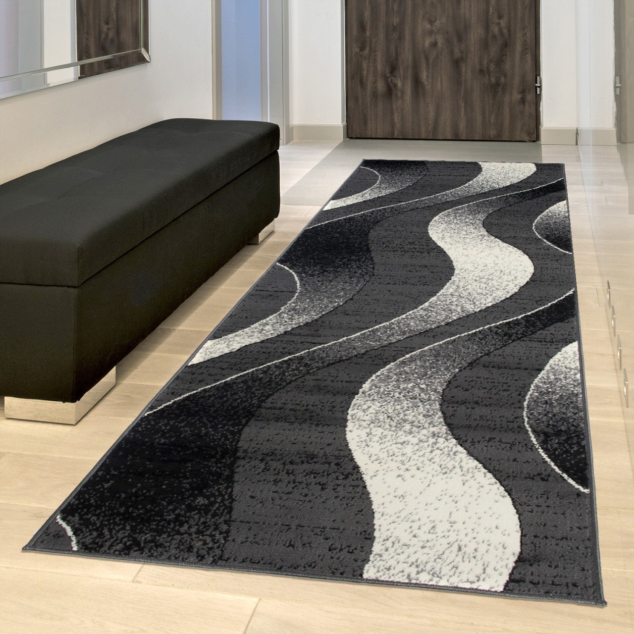 Passatoia Dream Moderno Grigio Scuro Onde