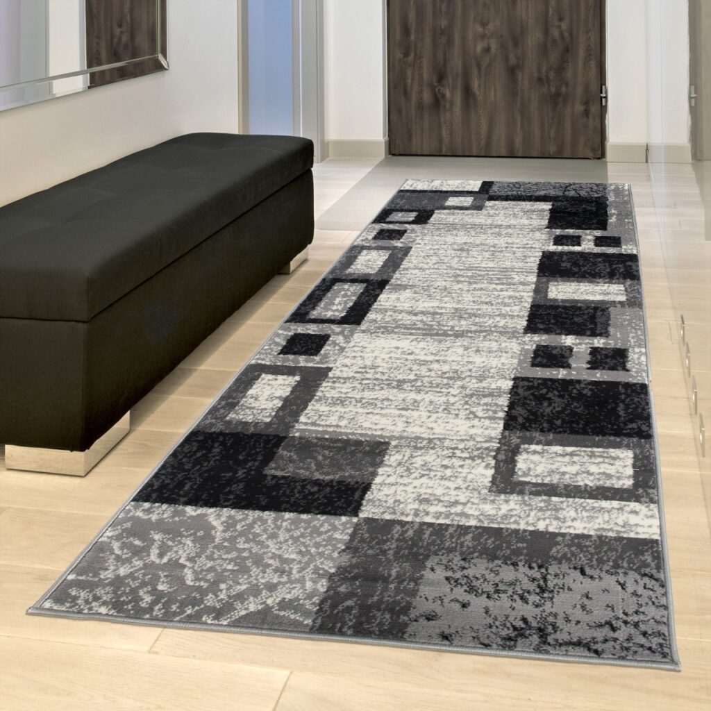 Passatoia Dream Geometrico Grigio Nero Rettangoli