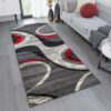 Passatoia Dream Moderno Grigio Chiaro Rosso Onde