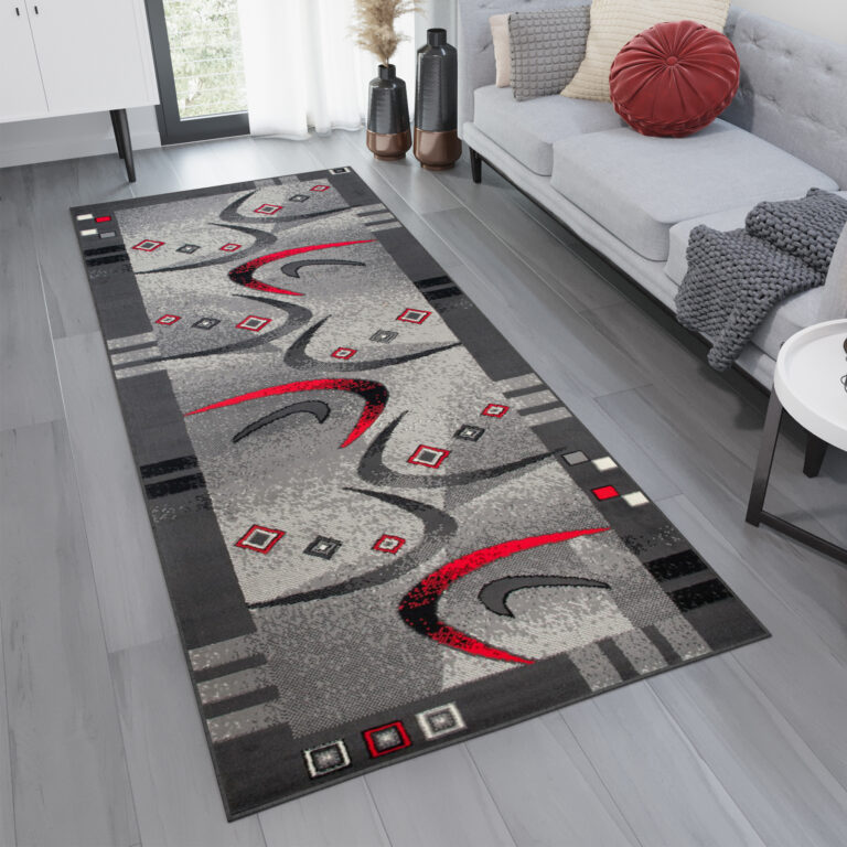 Passatoia Dream Moderno Grigio Rosso Mezzaluna