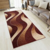 Passatoia Dream Moderno Marrone Scuro Crema Onde