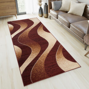 Passatoia Dream Moderno Marrone Scuro Crema Onde
