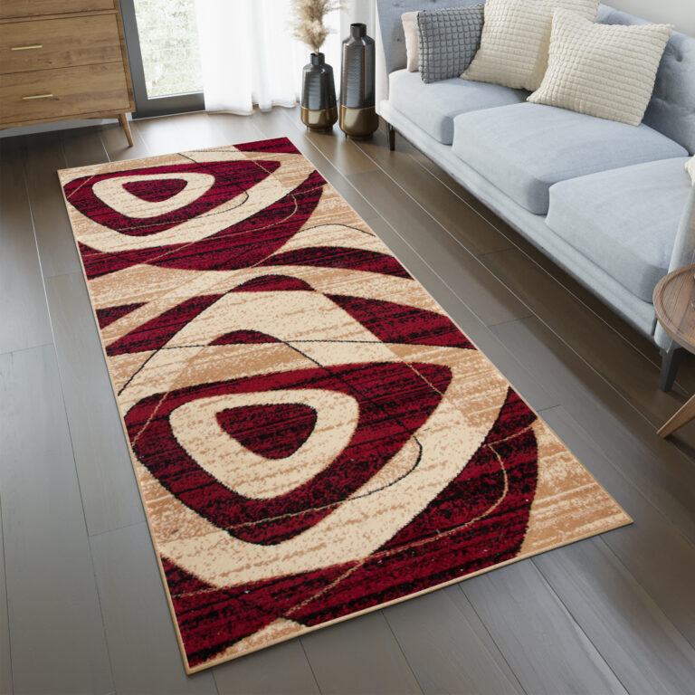 Passatoia Dream Geometrico Crema Bordeaux Triangoli