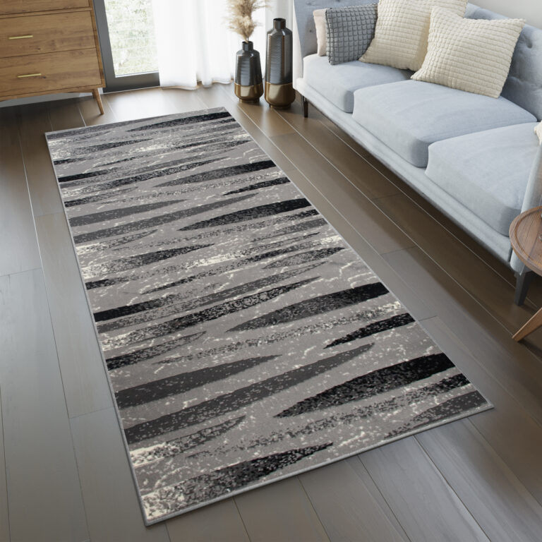 Passatoia Dream Moderno Grigio Nero Linee