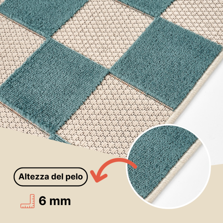 Tappeto Esterno Checker Crema Arancione