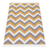 Tappeto Azteca Cotone Grigio Giallo Zigzag con Frange