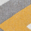 Tappeto Azteca Cotone Grigio Giallo Zigzag con Frange