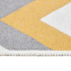 Tappeto Azteca Cotone Grigio Giallo Zigzag con Frange