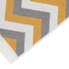 Tappeto Azteca Cotone Grigio Giallo Zigzag con Frange