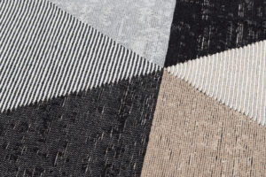 Tappeto Azteca Cotone Grigio Beige Triangoli con Frange