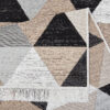 Tappeto Azteca Cotone Grigio Beige Triangoli con Frange