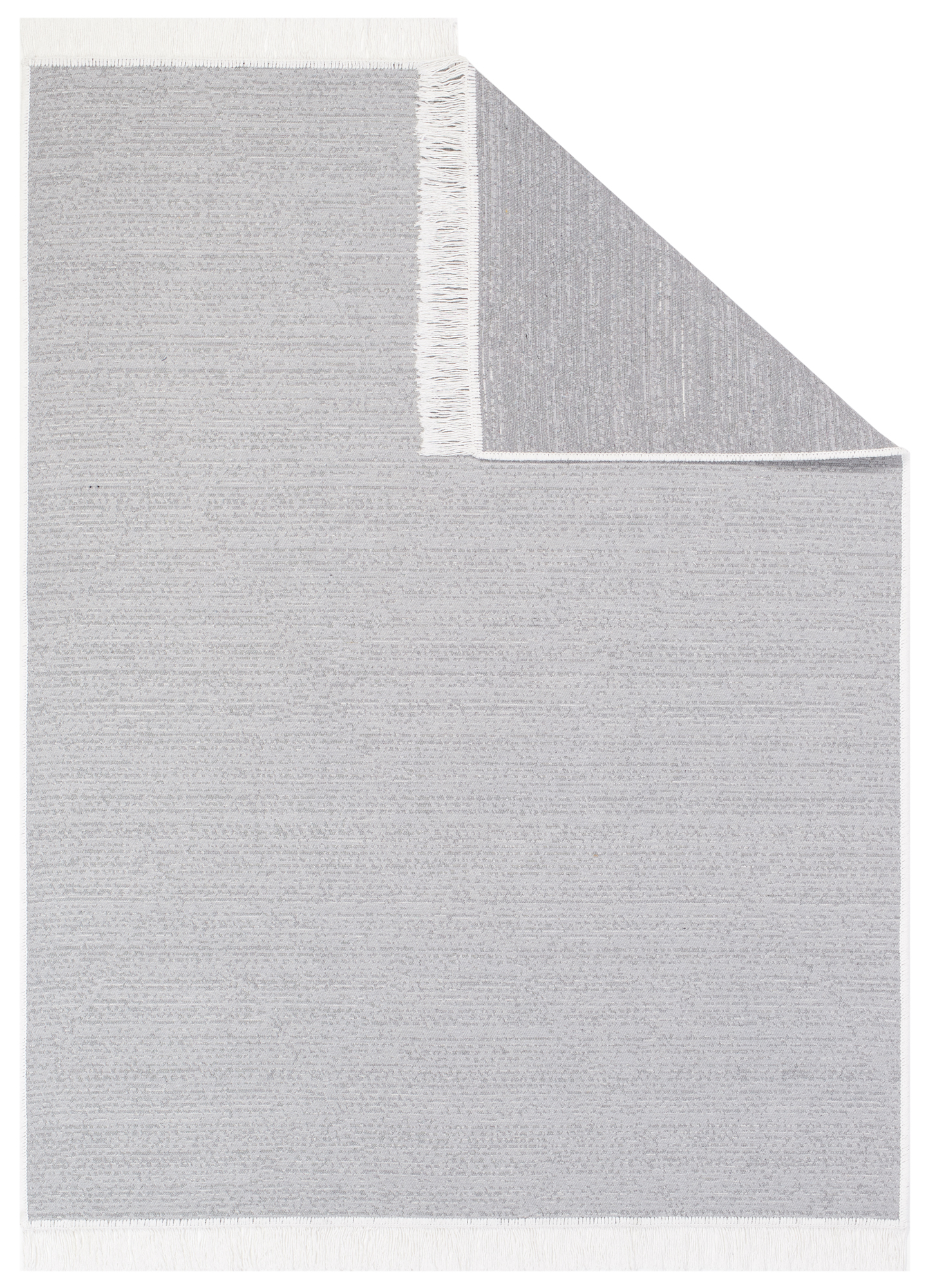 Tappeto Azteca Cotone Grigio con Frange