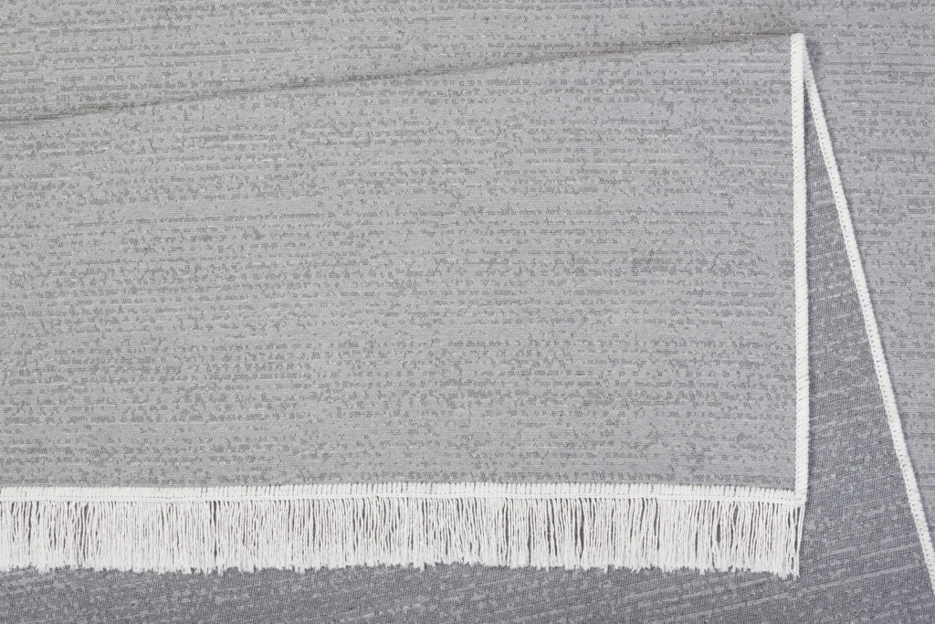 Tappeto Azteca Cotone Grigio con Frange