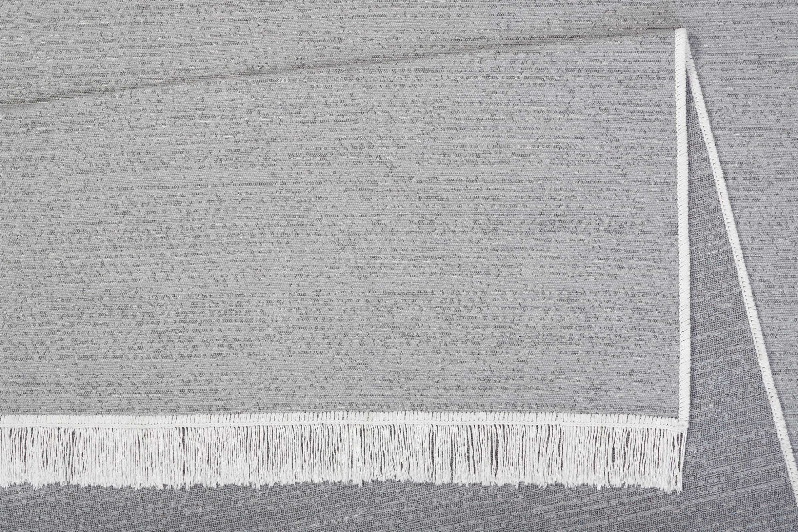 Tappeto Azteca Cotone Grigio con Frange