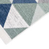 Tappeto Azteca Cotone Grigio Blu Verde con Frange