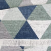 Tappeto Azteca Cotone Grigio Blu Verde con Frange