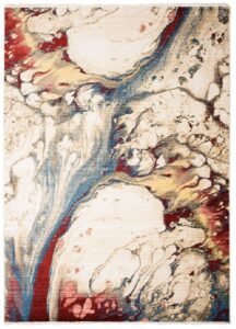 Tappeto Rivoli Astratto Muliticolore Sfumature con Frange