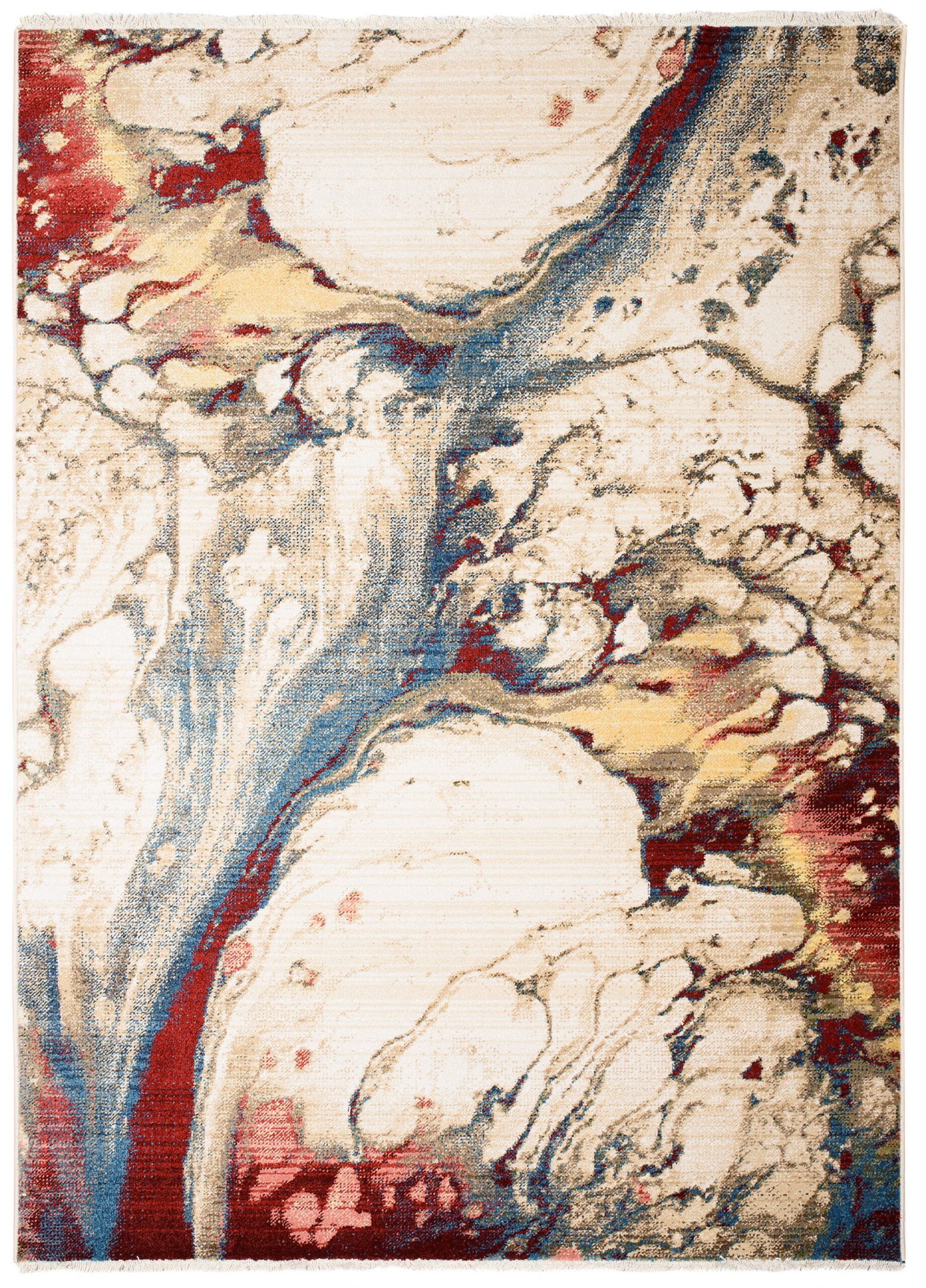 Tappeto Rivoli Astratto Muliticolore Sfumature con Frange