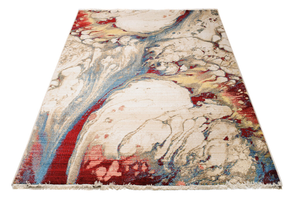 Tappeto Rivoli Astratto Muliticolore Sfumature con Frange