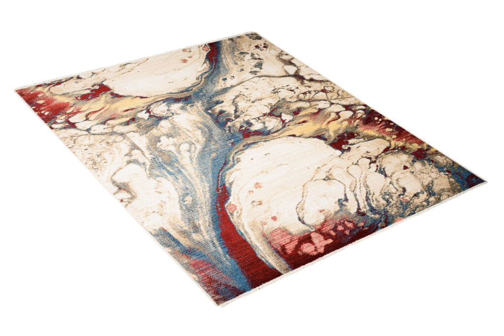Tappeto Rivoli Astratto Muliticolore Sfumature con Frange