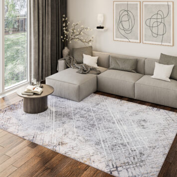 Tappeto Como Grigio Beige a Quadri