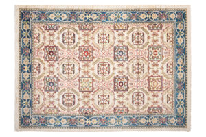Tappeto Rivoli Crema Geometrico Tradizionale con Frange