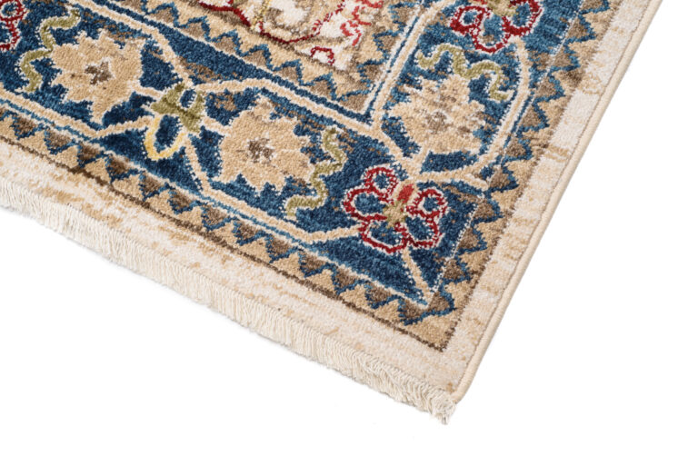 Tappeto Rivoli Crema Geometrico Tradizionale con Frange