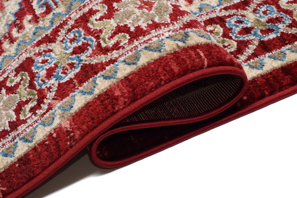 Tappeto Rivoli Rosso Geometrico Tradizionale con Frange