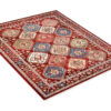 Tappeto Rivoli Rosso Geometrico Ornamenti con Frange
